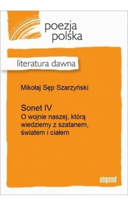 Sonet IV - Mikołaj Sęp Szarzyński - Ebook - 978-83-270-2173-1