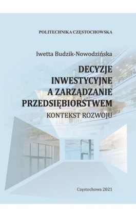 Decyzje inwestycyjne a zarządzanie przedsiębiorstwem - Iwetta Budzik-Nowodzińska - Ebook - 978-83-7193-843-6