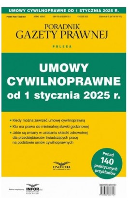 Umowy cywilnoprawne od 1 stycznia 2025 Prawo pracy i ZUS 1/2024 - Praca zbiorowa - Ebook - 978-83-8268-675-3