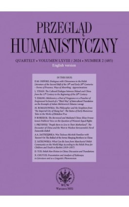 Przegląd Humanistyczny 2024/2 (485). English version - Ebook