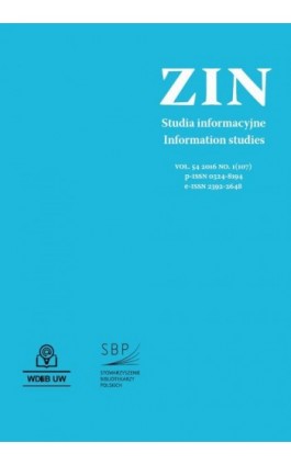 Zagadnienia Informacji Naukowej Vol. 54 2016 no. 1(107) - Ebook