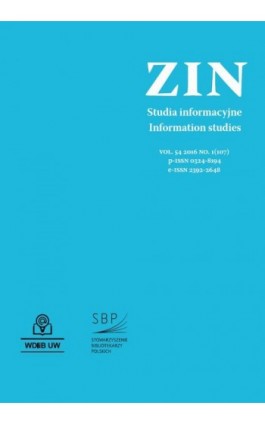 Zagadnienia Informacji Naukowej Vol. 54 2016 no. 1(107) - Ebook