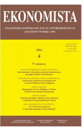 Ekonomista 2016 nr 4 - Praca zbiorowa - Ebook