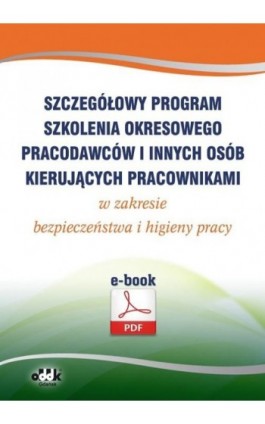 Szczegółowy program szkolenia okresowego pracodawców i innych osób kierujących pracownikami w zakresie bezpieczeństwa i higieny  - - - Ebook - 978-83-8253-071-1