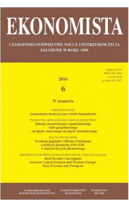 Ekonomista 2016 nr 6 - Praca zbiorowa - Ebook