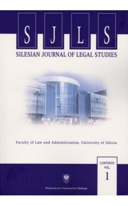 „Silesian Journal of Legal Studies”. Contents Vol. 1 - Ebook