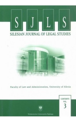 „Silesian Journal of Legal Studies”. Contents Vol. 3 - Ebook