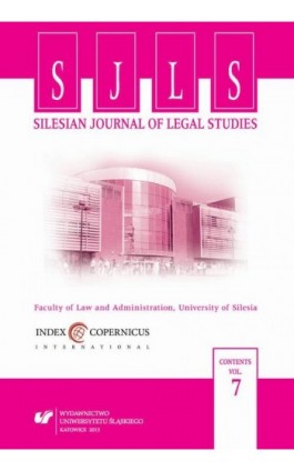 „Silesian Journal of Legal Studies”. Vol. 7 - Ebook