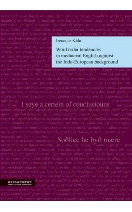 Word order tendencies in mediaeval English against the Indo-European background - Ireneusz Kida - Ebook - 978-83-8012-606-0