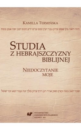 Studia z hebrajszczyzny biblijnej - Kamilla Termińska - Ebook - 978-83-8012-438-7