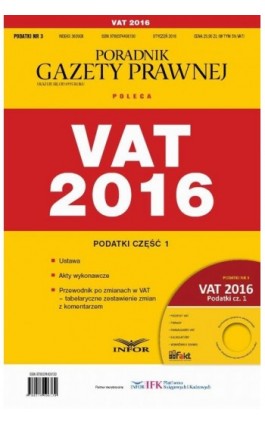 Podatki 2016/03 Podatki cz. I VAT 2016 - Infor Pl - Ebook - 978-83-7440-668-0