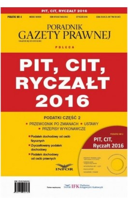 Podatki 2016/04 Podatki cz.2 PIT,CIT,Ryczałt 2016 - Infor Pl - Ebook - 978-83-7440-643-7