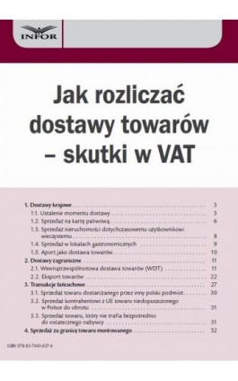 Jak rozliczać dostawy towarów – skutki w VAT - Marcin Jasiński - Ebook - 978-83-7440-637-6