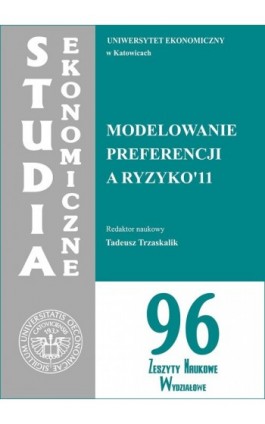 Modelowanie preferencji a ryzyko '11. SE 96 - Ebook - 978-83-7246-721-8