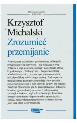 Zrozumieć przemijanie - Krzysztof Michalski - Ebook - 978-83-62609-25-3