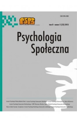 Psychologia Społeczna nr 2(25)/2013 - Ebook