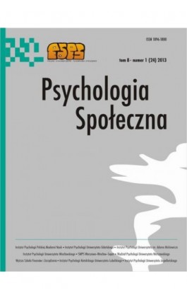 Psychologia Społeczna nr 1(24)/2013 - Ebook