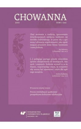 Chowanna 2015. T. 1 (44): Proces rewitalizacji społecznej – perspektywa kulturowo-edukacyjna - Ebook