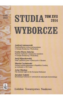 Studia Wyborcze t. 17 - Praca zbiorowa - Ebook