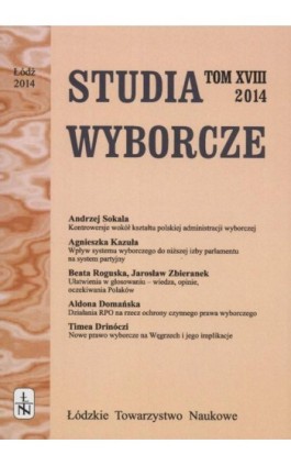 Studia Wyborcze t. 18 - Praca zbiorowa - Ebook