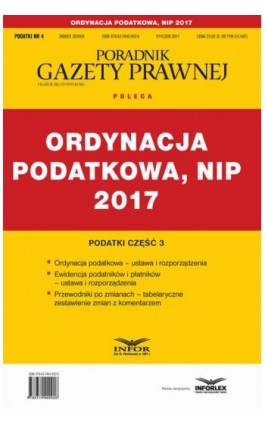 Ordynacja podatkowa, NIP 2017 - Infor Pl - Ebook - 978-83-7440-992-6
