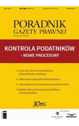 Kontrola podatników – nowe procedury (PGP 4/2017) - Praca zbiorowa - Ebook - 978-83-65789-56-3