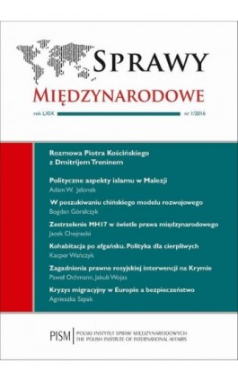 Sprawy Międzynarodowe 1/2016 - Piotr Kościński - Ebook