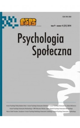 Psychologia Społeczna nr 4(31)/2014 - Ebook