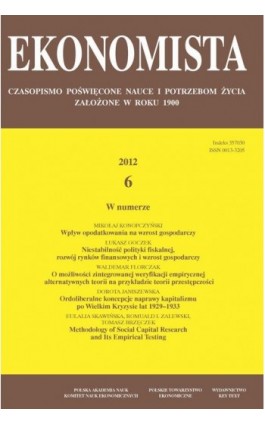 Ekonomista 2012 nr 6 - Praca zbiorowa - Ebook
