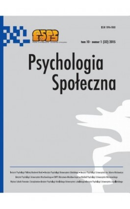 Psychologia Społeczna nr 1(32)/2015 - Ebook
