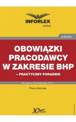 Obowiązki pracodawcy w zakresie bhp – praktyczny poradnik - Infor Pl - Ebook - 978-83-65887-78-8