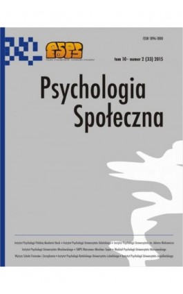 Psychologia Społeczna nr 2(33)/2015 - Ebook