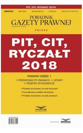 PIT, CIT, ryczałt 2018. Podatki część 1 - Infor Pl - Ebook - 978-83-65887-92-4