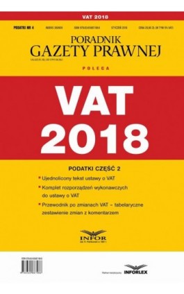 VAT 2018. Podatki cześć 2 - Infor Pl - Ebook - 978-83-65887-98-6
