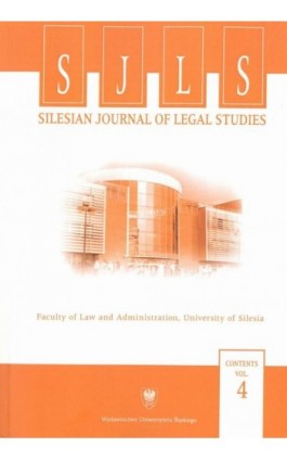 „Silesian Journal of Legal Studies”. Contents Vol. 4 - Ebook