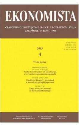 Ekonomista 2013 nr 4 - Praca zbiorowa - Ebook