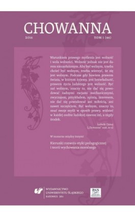 „Chowanna” 2016. T. 1 (46): Kierunki rozwoju etyki pedagogicznej i teorii wychowania moralnego - Ebook