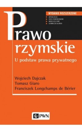 Prawo rzymskie - Wojciech Dajczak - Ebook - 978-83-01-20050-3