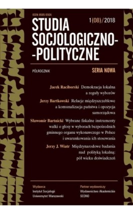 Studia Socjologiczno-Polityczne 1(08)/2018 - Praca zbiorowa - Ebook
