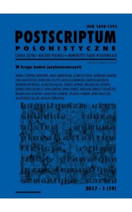 „Postscriptum Polonistyczne” 2017, nr 1 (19): W kręgu badań językoznawczych - Ebook