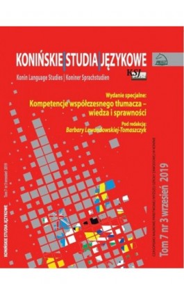 Konińskie Studia Językowe Tom 7 Nr 3 2019 - Ebook