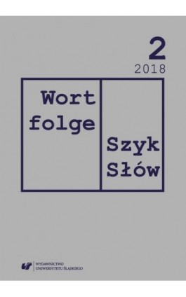 „Wortfolge. Szyk Słów” 2018, nr 2 - Ebook