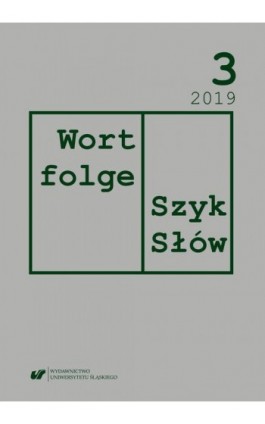 „Wortfolge. Szyk Słów” 2019, nr 3 - Ebook