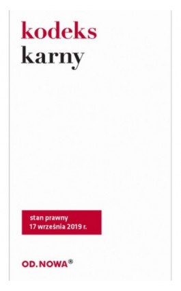 Kodeks karny. Stan prawny 17 września 2019r. - Sejm RP - Ebook - 978-83-66265-44-8