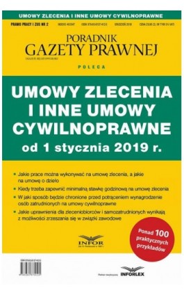 Umowy zlecenia i inne umowy cywilnoprawne od 1 stycznia 2019 - Praca zbiorowa - Ebook - 978-83-8137-413-2