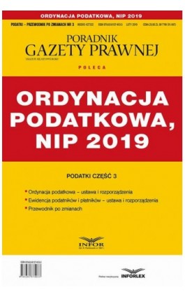 Ordynacja podatkowa , NIP 2019 - Praca zbiorowa - Ebook - 978-83-8137-409-5