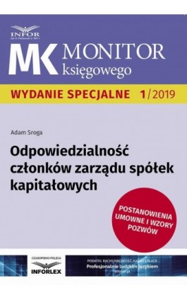Odpowiedzialność członków zarządu spółek kapitałowych - Adam Sroga - Ebook - 978-83-8137-499-6