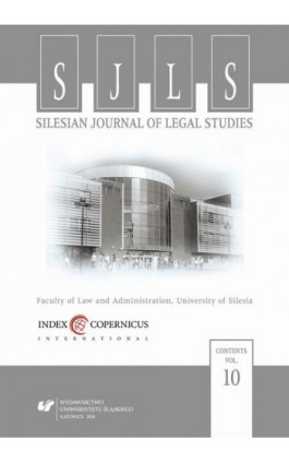 „Silesian Journal of Legal Studies”. Vol. 10 - Ebook