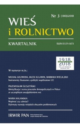 Wieś i Rolnictwo nr 3(180)/2018 - Michał Soliwoda - Ebook