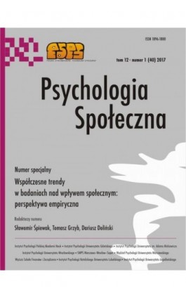 Psychologia Społeczna nr 1(40)/2017 - Ebook